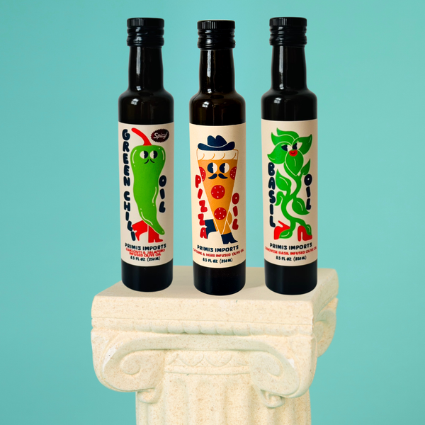 Infused Olive Oil Trio | Pizza, Basil & Green Chili Agrumato Set
